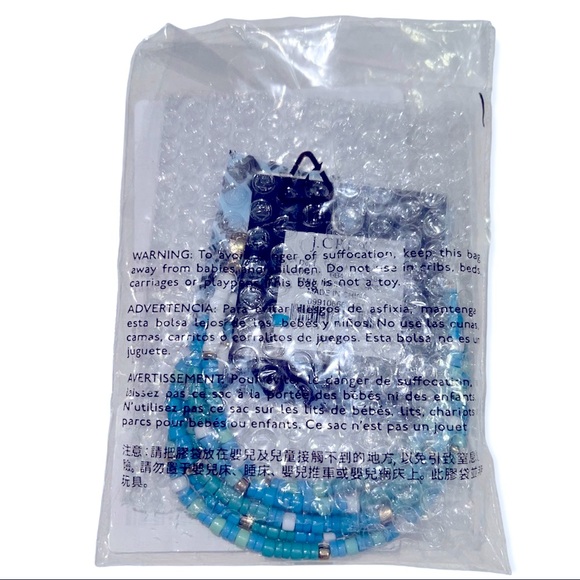 J. CREW Beaded Bracelets Set of 5 Turquoise Multi Color Beads Stackable Boho - Picture 6 of 7